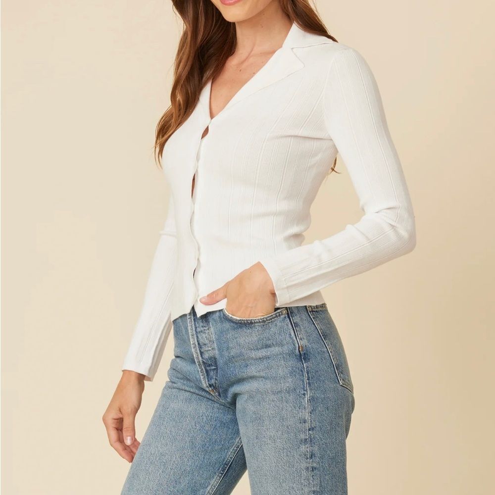 Revolve White Button Down Shirt - image 2